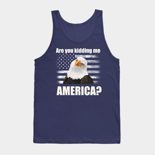 Patriotic Angry Eagle and American Flag T-Shirt Tank Top by abbottcartoons